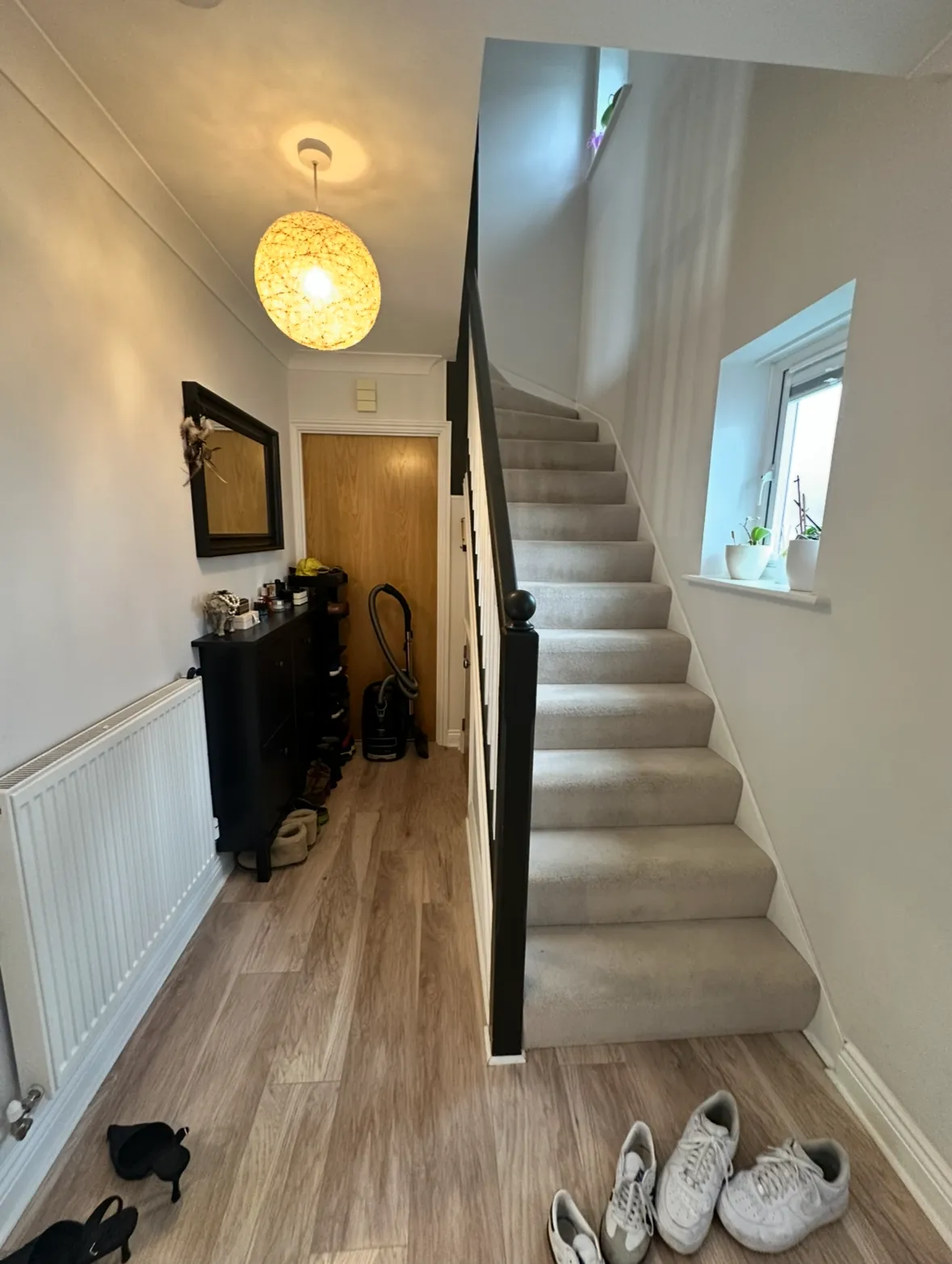 Hallway and staircase before decorating